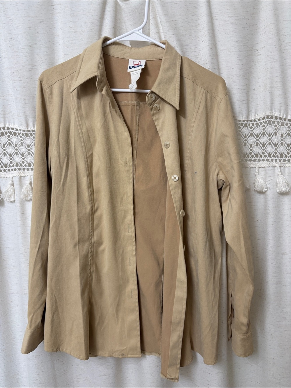 Beige Button-Front Women's Jacket